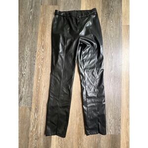Nicole + Lina Faux Leather Pants Womens Medium Black Straight Leg